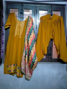 Mustard Kurta Set