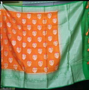 Orange Banarasi Saree