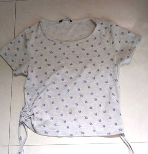 Floral Print Ribbed Tee