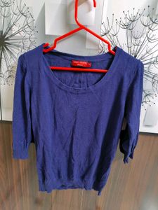 Navy 3/4 Sleeve Knitted Top
