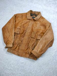 brown leather jacket pure