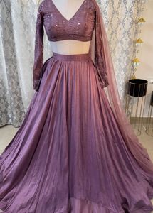 Lavender Mauva Pink Sequence Lehenga