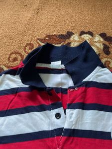 Striped Long Sleeve Polo