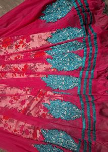 Pink Floral Anarkali Dress