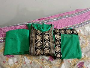 Three Piece Green Wedding Anarkali