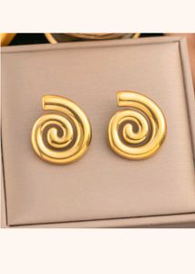 Gold Spiral Statement Earrings