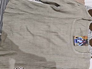 Sage khakhi Ribbed Long Sleeve Top