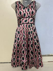 Pintrest silk Patterned Midi Dress