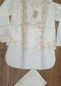 Jacket Kurta Pajama Chudidar Set (Cream)🛍