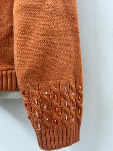 Gorgeous Embroidered Crop Asymmetrical  Sweate