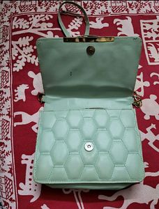 Mint Quilted Crossbody Bag