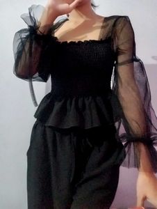 Black Peplum Top
