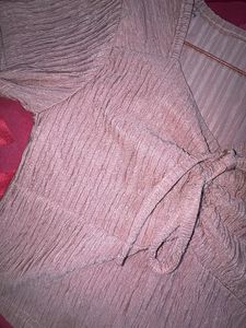 Ribbed Tie-Front Crop Top