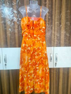Orange Floral Dress