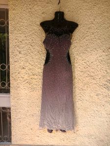 Elegant Grey Spaghetti strap Cut Dana Evening Gown