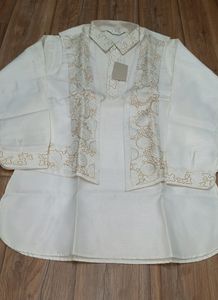 Jacket Kurta Pajama Chudidar Set (Cream)🛍