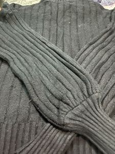 Black Ribbed Knit Turtleneck