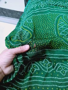 Sea Green Bandhani Print Saree