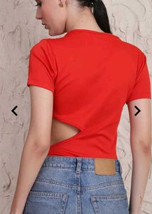 Red Cutout Detail Top