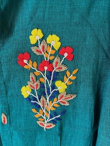 Elegant Embroidered Green Kurti