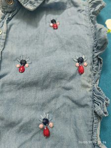 2-3 Aged Girl Denim stone Work Shirt