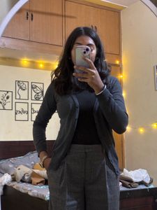 Gray Knit Cardigan