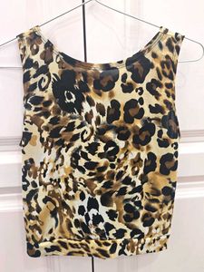 Leopard Print Front Tie Top