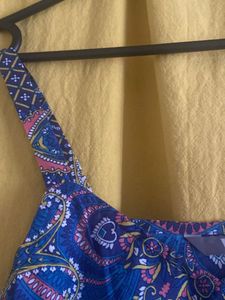 Blue Paisley Print Tank Top