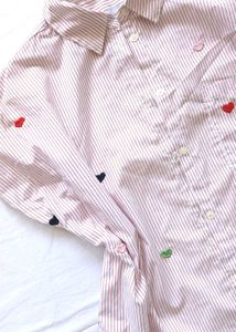 Striped Heart Print Shirt 🌈