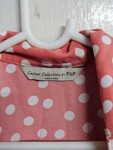 Coral Polka Dot Crop Top