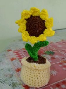 Crochet Sunflower With Pot