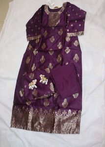 Maroon Embroidered 3-Piece Suit