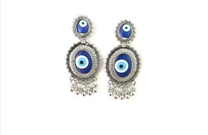 Oxidized Evil Eye Earings