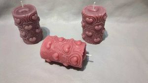 Heart Embossed Candles 1 piece