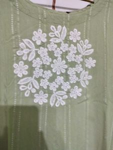 Green Embroidered Kurta