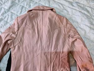 Faux Leather Jacket Pinkish Rust Colour