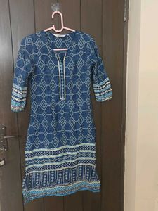 Biba Blue Printed Kurti