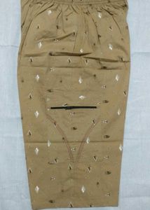 Patterned Khaki Shorts