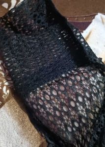 Black Lace Peplum Top