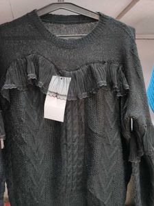 Black Ruffle Sweater