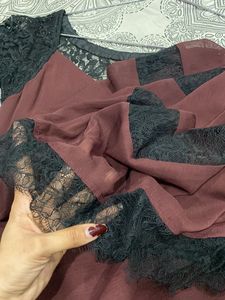 New Lacy Burgundy Maxi Dress Women