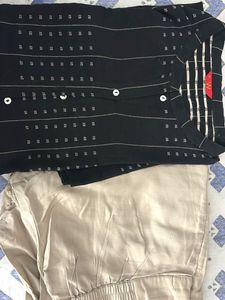 Striped Black Kurta Set