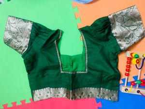 Ready To Wear Green Bordered Blouse