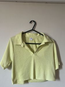 lime green cropped top for women