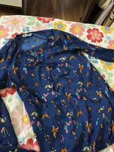 Blue Floral Print Top