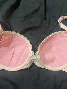 Cute Graphic Pink Lace Bra Y2k