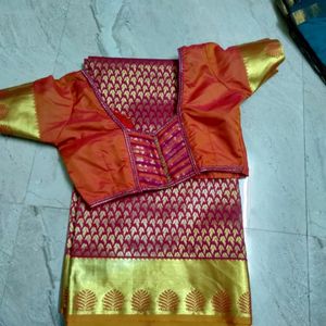 Rani Pink Silk Saree