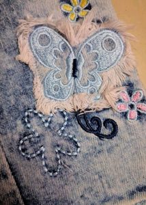 Girls Embroidered Denim Jeans