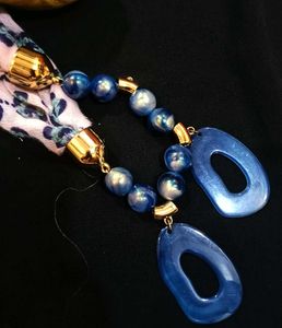 Floral Scarf with Beaded Detail