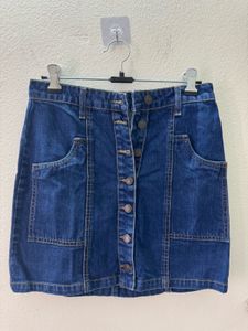 Stradivarius Denim A-Line Skirt